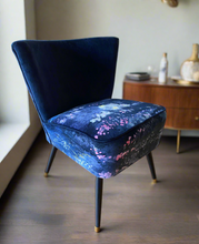 Load image into Gallery viewer, Navy intergalactic velvet cocktail chair