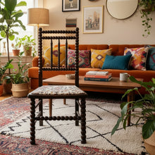 Load image into Gallery viewer, Victorian Bobbin turned chair with Sanderson embroidery upholstered seat