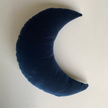 Load image into Gallery viewer, Navy Crescent moon velvet cushion