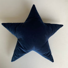 Load image into Gallery viewer, Navy Star velvet cushion