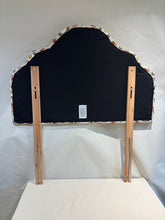 Load image into Gallery viewer, Handmade Upholstered Single Scalloped Embroidered Fabric Headboard