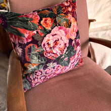 Load image into Gallery viewer, Sanderson Very peony and Roses velvet cushion 48 x 48cm