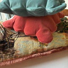 Load image into Gallery viewer, Scalloped edge square velvet cushion