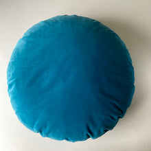 Load image into Gallery viewer, Large Velvet round light teal floor cushion