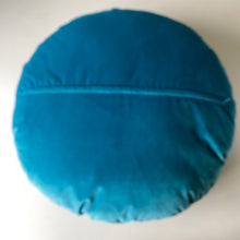Load image into Gallery viewer, Large Velvet round light teal floor cushion