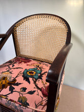 Load image into Gallery viewer, Vintage woven cane tub chair with beautifully reupholstered seat in a Designer velvet