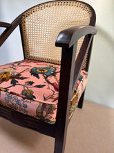 Load image into Gallery viewer, Vintage woven cane tub chair with beautifully reupholstered seat in a Designer velvet