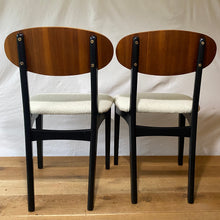 Load image into Gallery viewer, Pair of refurbished Eco Boucle Retro MCM dinning room, home office chairs