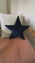 Load and play video in Gallery viewer, Navy Star velvet cushion