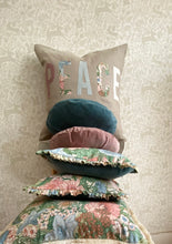 Load image into Gallery viewer, Marika vintage floral by Sanderson & Co large fringed square cushion 48 x 48cm