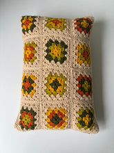 Load image into Gallery viewer, Handmade granny square crochet rectangle lumbar cushion 31 x 48cm
