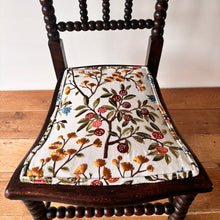 Load image into Gallery viewer, Victorian Bobbin turned chair with Sanderson embroidery upholstered seat
