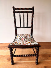 Load image into Gallery viewer, Victorian Bobbin turned chair with Sanderson embroidery upholstered seat

