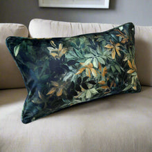 Load image into Gallery viewer, Large Rectangle canopy print velvet piped cushion
