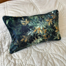 Load image into Gallery viewer, Large Rectangle canopy print velvet piped cushion
