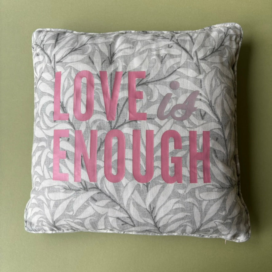 Love is enough - William Morris Pure Willow Bough in Light grey 40 x 40cm