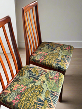 Load image into Gallery viewer, Pair of Mid century vintage G Plan dinning room chairs - reupholstered in Ruskin Velvet
