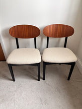 Load image into Gallery viewer, Pair of refurbished Eco Boucle Retro MCM dinning room, home office chairs
