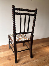 Load image into Gallery viewer, Victorian Bobbin turned chair with Sanderson embroidery upholstered seat
