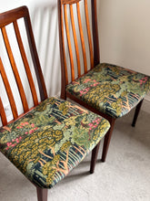 Load image into Gallery viewer, Pair of Mid century vintage G Plan dinning room chairs - reupholstered in Ruskin Velvet
