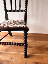 Load image into Gallery viewer, Victorian Bobbin turned chair with Sanderson embroidery upholstered seat
