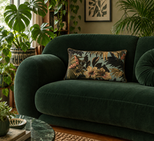 Load image into Gallery viewer, Designer botanical velvet lumbar cushion cover 30 x 45cm
