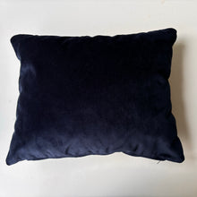 Load image into Gallery viewer, Blue mix Patchwork Velvet fabric rectangle lumbar cushion 34 x 43cm
