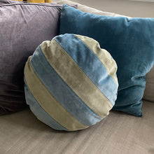 Load image into Gallery viewer, Diagonal stripe Large velvet round cushion
