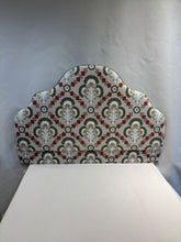 Load image into Gallery viewer, Handmade Upholstered Single Scalloped Embroidered Fabric Headboard
