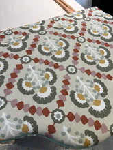 Load image into Gallery viewer, Handmade Upholstered Single Scalloped Embroidered Fabric Headboard
