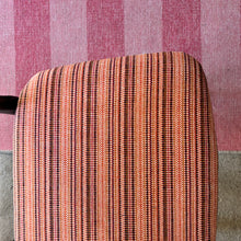 Load image into Gallery viewer, Pair of refurbished striped coral Retro MCM dinning room or home office chairs

