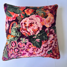Load image into Gallery viewer, Sanderson Very peony and Roses velvet cushion 48 x 48cm
