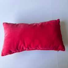 Load image into Gallery viewer, Striped Velvet Lumbar Cushion: Pink, Coral &amp; Navy - Handmade
