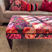 Load image into Gallery viewer, Very Peony and roses by Sanderson - Extra Large Footstool
