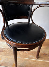 Load image into Gallery viewer, Classic steam bent Vienna Secessionist leather seated chair by J.J. Kohn &amp; Mundus
