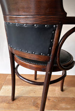 Load image into Gallery viewer, Classic steam bent Vienna Secessionist leather seated chair by J.J. Kohn &amp; Mundus
