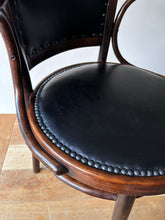 Load image into Gallery viewer, Classic steam bent Vienna Secessionist leather seated chair by J.J. Kohn &amp; Mundus
