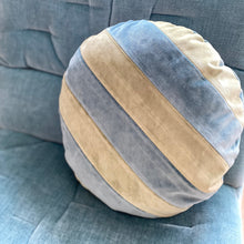 Load image into Gallery viewer, Diagonal stripe Large velvet round cushion
