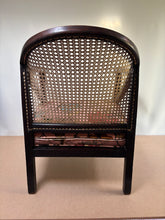 Load image into Gallery viewer, Vintage woven cane tub chair with beautifully reupholstered seat in a Designer velvet
