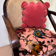 Load image into Gallery viewer, Vintage woven cane tub chair with beautifully reupholstered seat in a Designer velvet
