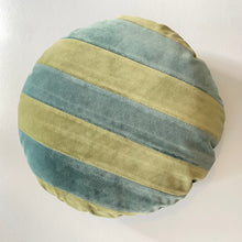 Load image into Gallery viewer, Diagonal stripe Large velvet round cushion
