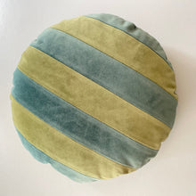 Load image into Gallery viewer, Diagonal stripe Large velvet round cushion
