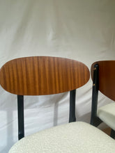 Load image into Gallery viewer, Pair of refurbished Eco Boucle Retro MCM dinning room, home office chairs
