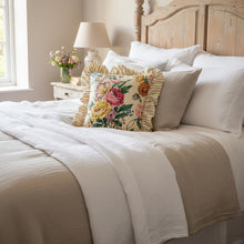 Load image into Gallery viewer, Vintage floral print ruffle 38x38cm handmade cushion
