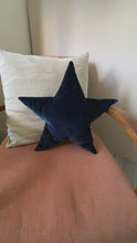 Load and play video in Gallery viewer, Navy Star velvet cushion
