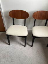 Load and play video in Gallery viewer, Pair of refurbished Eco Boucle Retro MCM dinning room, home office chairs
