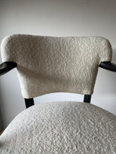 Load image into Gallery viewer, 1940&#39;s French bridge chair in Cream wool boucle
