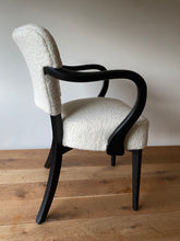 Load image into Gallery viewer, 1940&#39;s French bridge chair in Cream wool boucle
