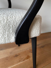 Load image into Gallery viewer, 1940&#39;s French bridge chair in Cream wool boucle
