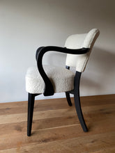 Load image into Gallery viewer, 1940&#39;s French bridge chair in Cream wool boucle
